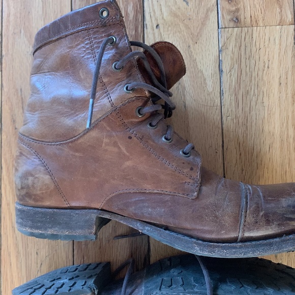 The Frye Company Erin Lug Work Boot in Cognac - Picture 7 of 12